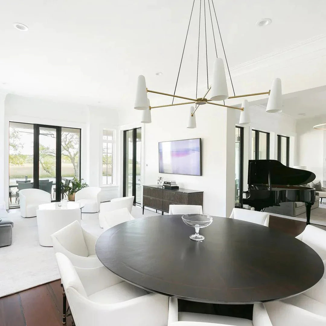 Modern Style Round Cone Glass Chandelier for Bedroom / living Room / dining Room