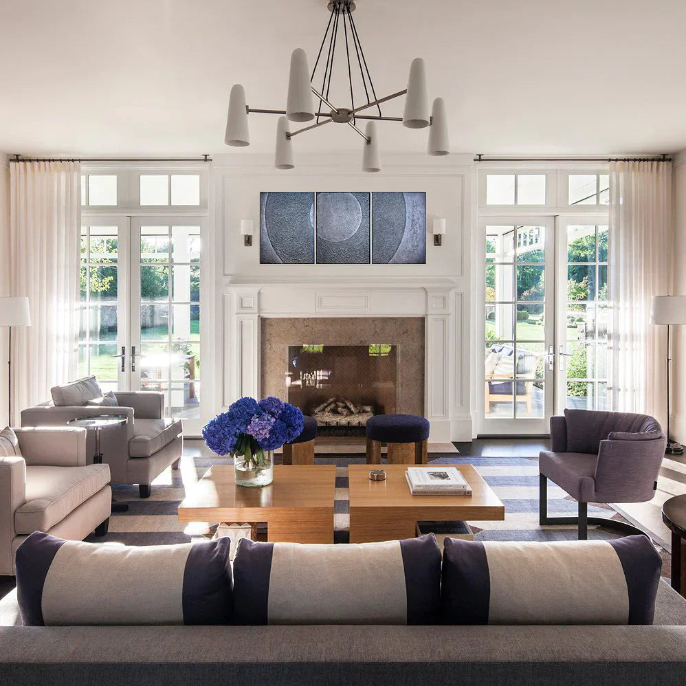 Modern Style Round Cone Glass Chandelier for Bedroom / living Room / dining Room