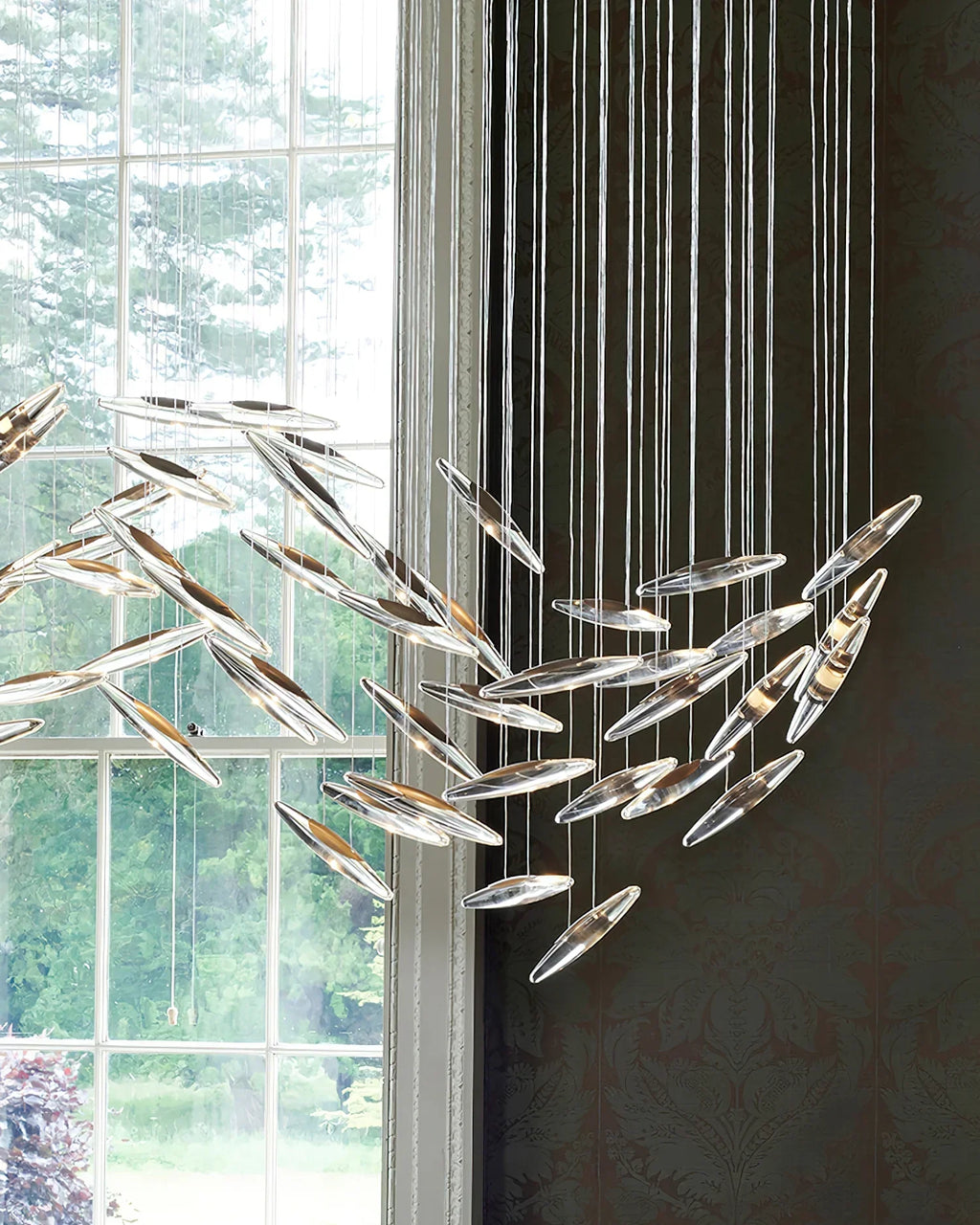 Modern Crystal Whispers LED Floating Light Artistic Chandelier for Hall