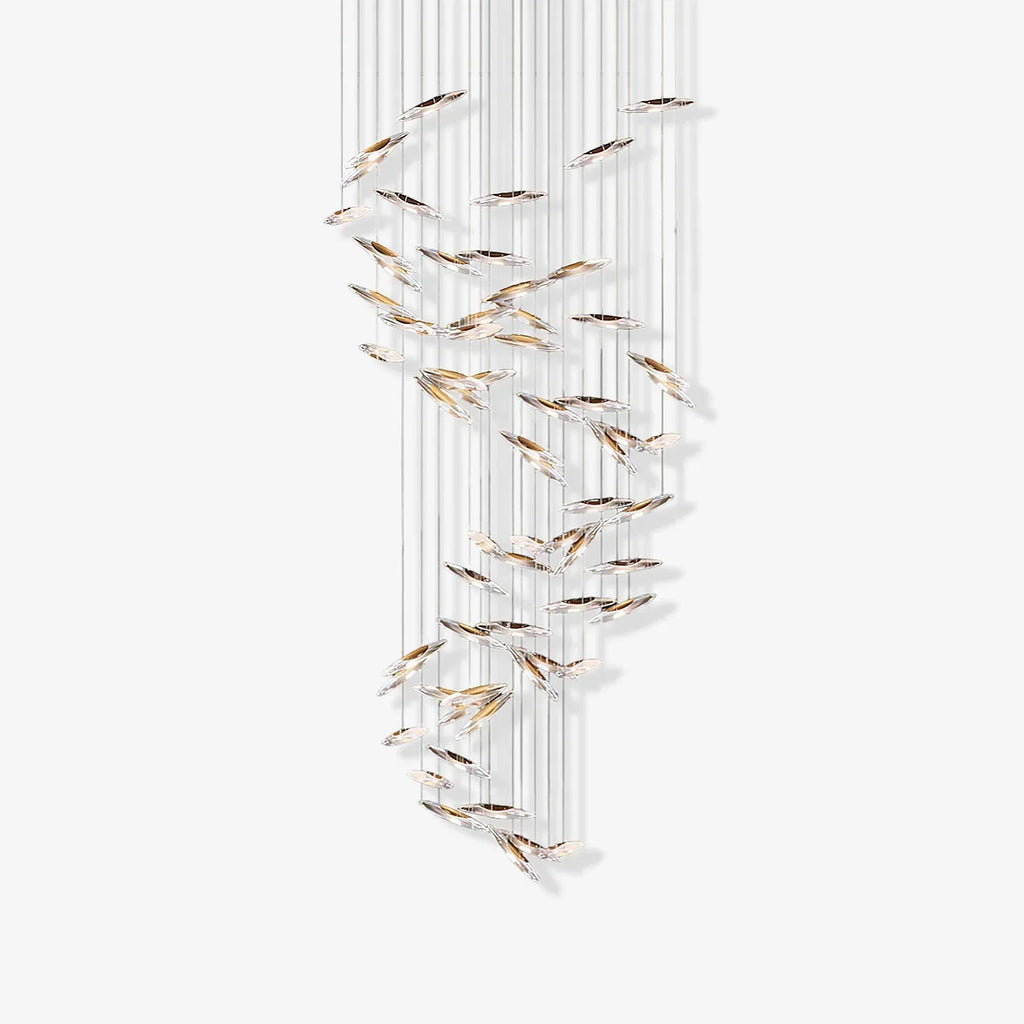 Modern Crystal Whispers LED Floating Light Artistic Chandelier for Hall