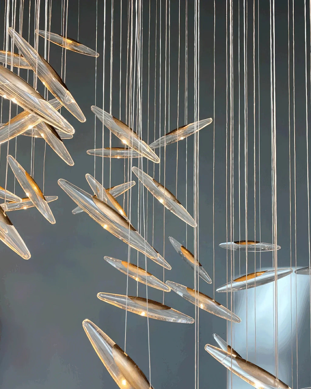 Modern Crystal Whispers LED Floating Light Artistic Chandelier for Hall