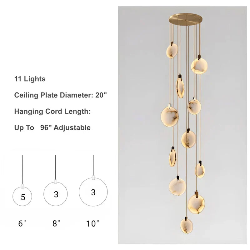 Moonshade Natural Marble Pendant Light