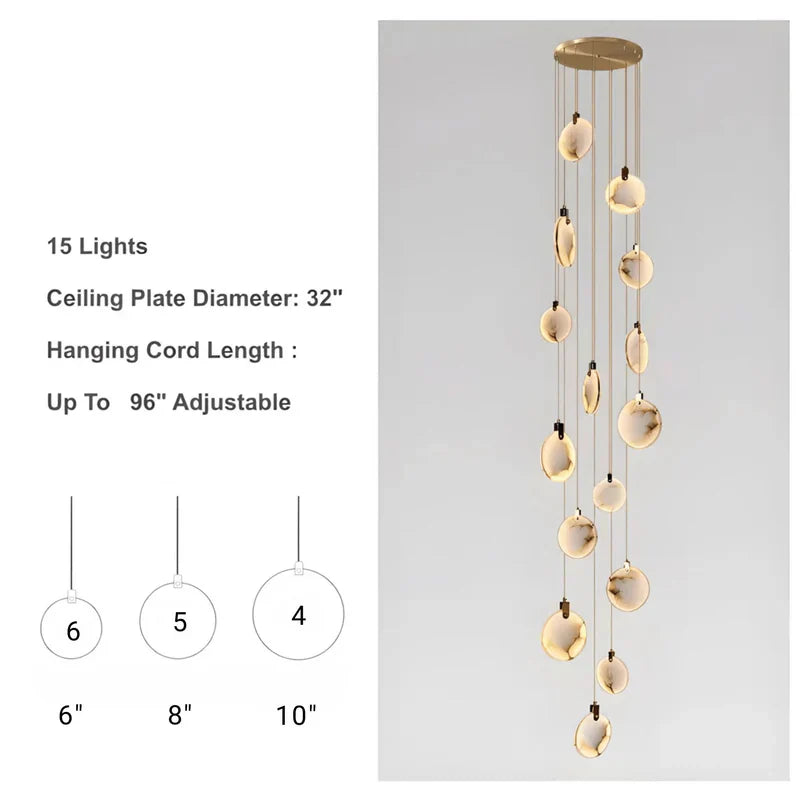 Moonshade Natural Marble Pendant Light