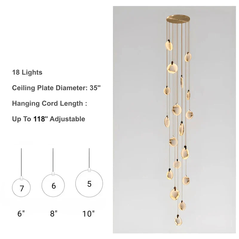Moonshade Natural Marble Pendant Light