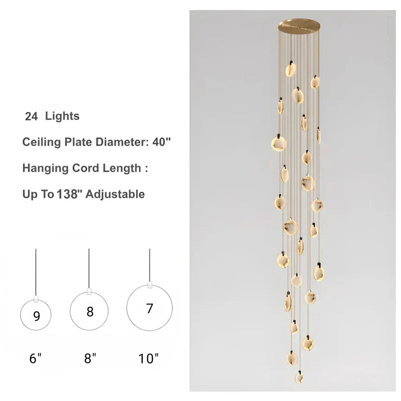 Moonshade Natural Marble Pendant Light