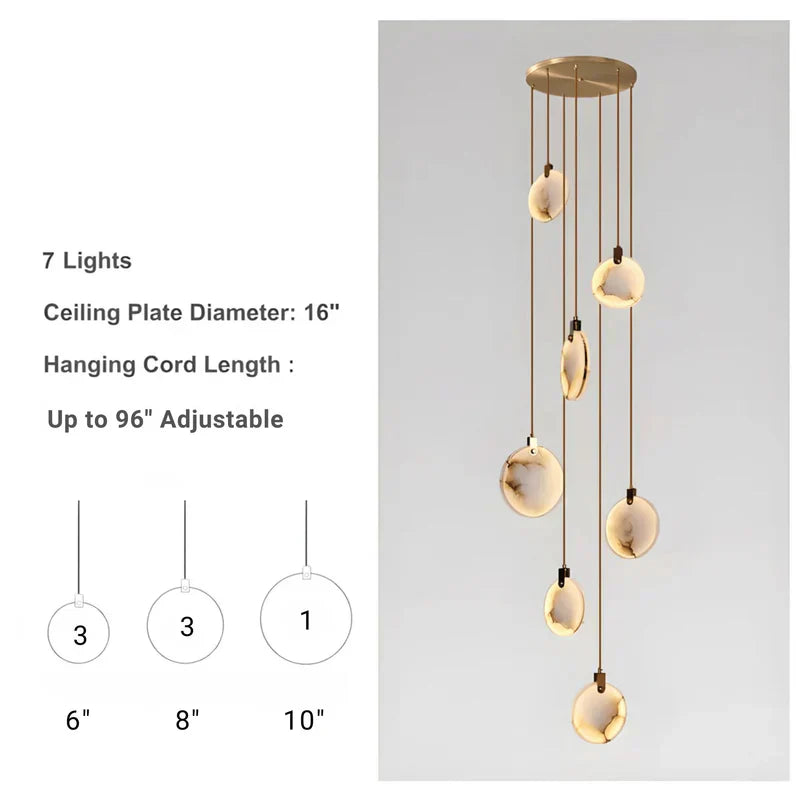 Moonshade Natural Marble Pendant Light