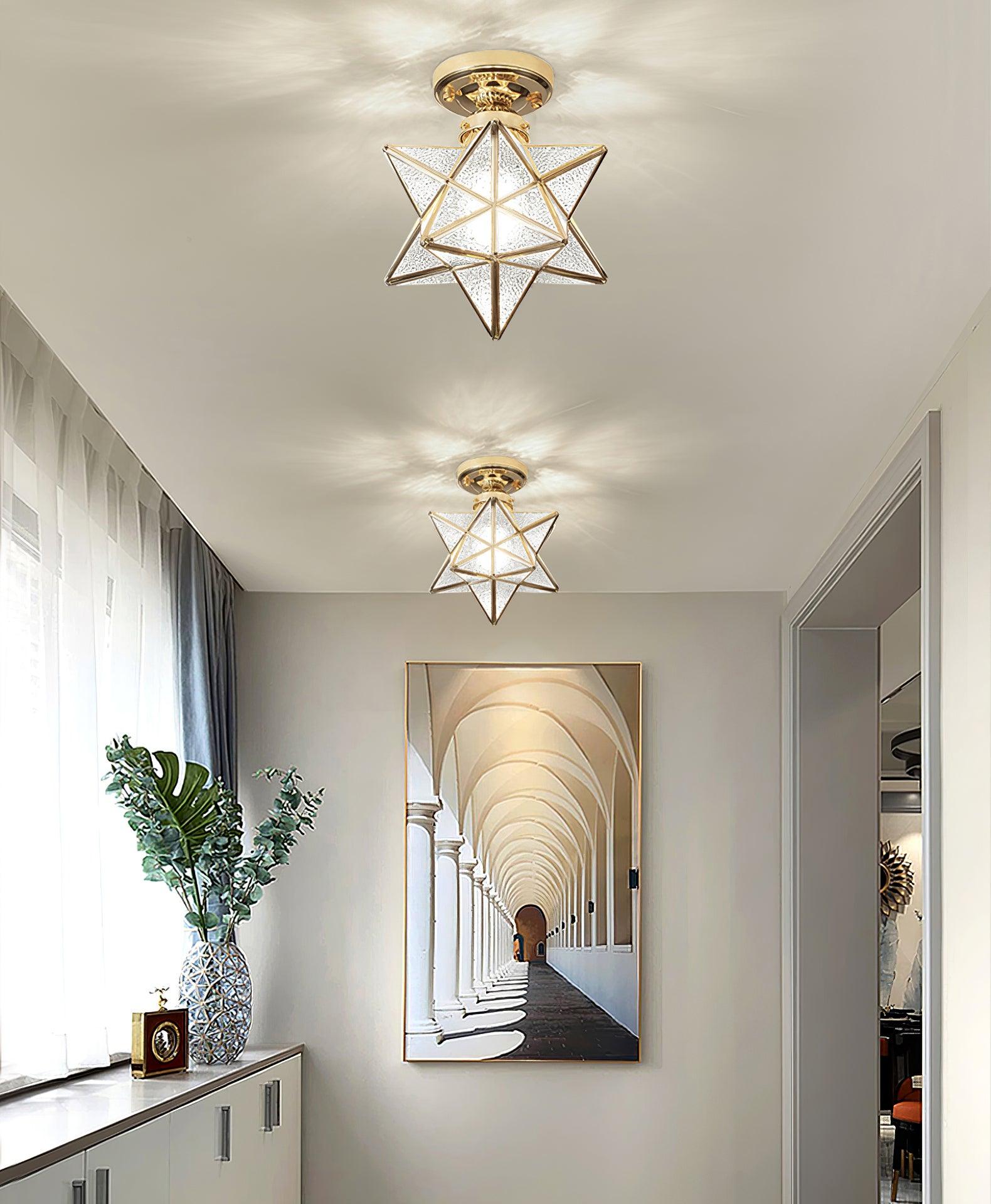 Brass Star Ceiling Light 7.9 Inch