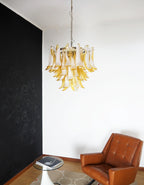 Vintage Caramels Glass Murano Petals Chandelier