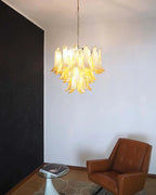 Vintage Caramels Glass Murano Petals Chandelier