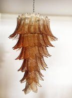Murano Amber Felch Spiral Chandelier