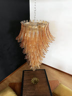 Murano Amber Felch Spiral Chandelier