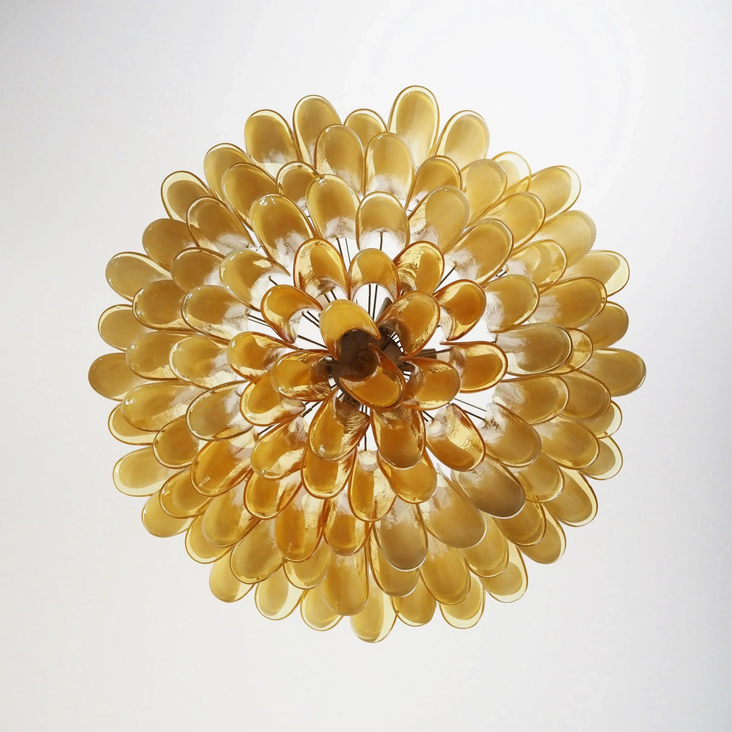 Murano Caramel Glass Petal Chandelier