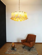 Murano Caramel Glass Petal Chandelier