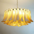 Murano Caramel Glass Petal Chandelier