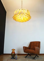 Murano Caramel Glass Petal Chandelier