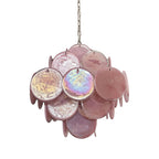 Murano Glass Pink Disks Chandelier 36