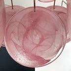 Murano Glass Pink Disks Chandelier 36