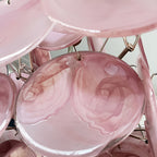 Murano Glass Pink Disks Chandelier 36