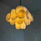 Murano Glass White Disks Chandelier 36