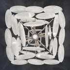 Murano Glass White Disks Chandelier 36