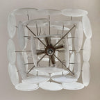 Murano Glass White Disks Chandelier 36