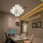 Murano Glass White Disks Chandelier 36