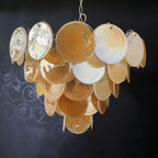 Murano Glass Gold Disks Chandelier