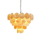 Murano Glass Gold Disks Chandelier