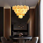 Murano Glass Gold Disks Chandelier