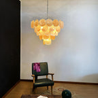 Murano Glass Gold Disks Chandelier