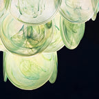 Murano Glass Green Disks Chandelier
