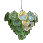 Murano Glass Green Disks Chandelier