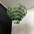 Murano Glass Green Disks Chandelier