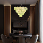 Murano Glass Green Disks Chandelier