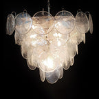 Murano Glass Iridescent Disks Chandelier