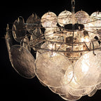 Murano Glass Iridescent Disks Chandelier