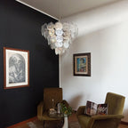 Murano Glass Iridescent Disks Chandelier