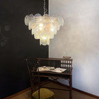 Murano Glass Iridescent Disks Chandelier