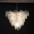 Murano Glass Iridescent Disks Chandelier