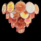 Murano Glass Pink Disks Chandelier 27.6-Inch