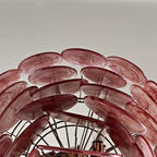 Murano Glass Pink Disks Chandelier 27.6-Inch