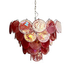 Murano Glass Pink Disks Chandelier 27.6-Inch