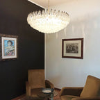Murano Faceted Transparent Glass Chandelier