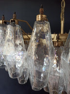 Murano Faceted Transparent Glass Chandelier