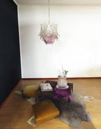 Vintage Murano Transparent Amethyst Glass Chandelier