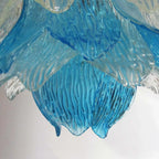 Vintage Murano Transparent Blue Glass Chandelier