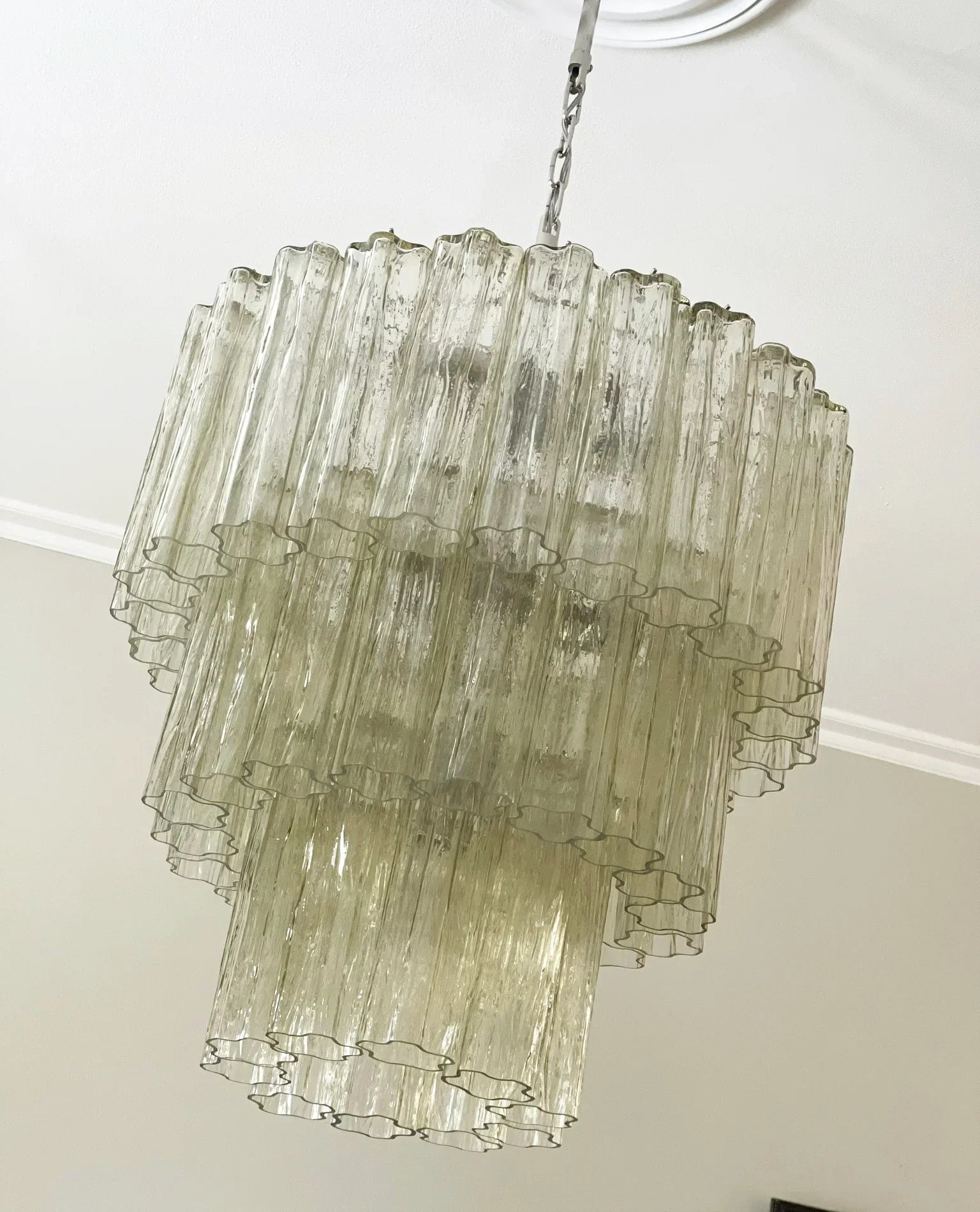 Murano Honey Glass Tube Chandelier