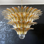 Murano Palmette Amber Trasparent Chandelier