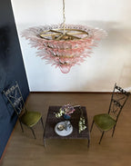 Murano Palmette Pink Chandelier