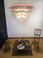 Murano Palmette Pink Chandelier